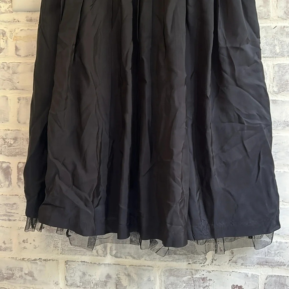 Anthropologie Yoana Baraschi Fit & Flare dress Gray Cream Beaded Ruffle - Picture 4 of 11